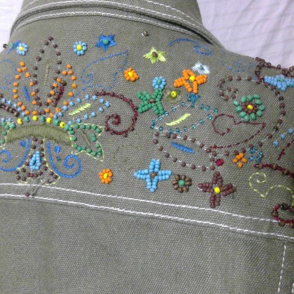ITW Claude Brown Beaded Pant Suit Size 10 - Picture 5 of 14